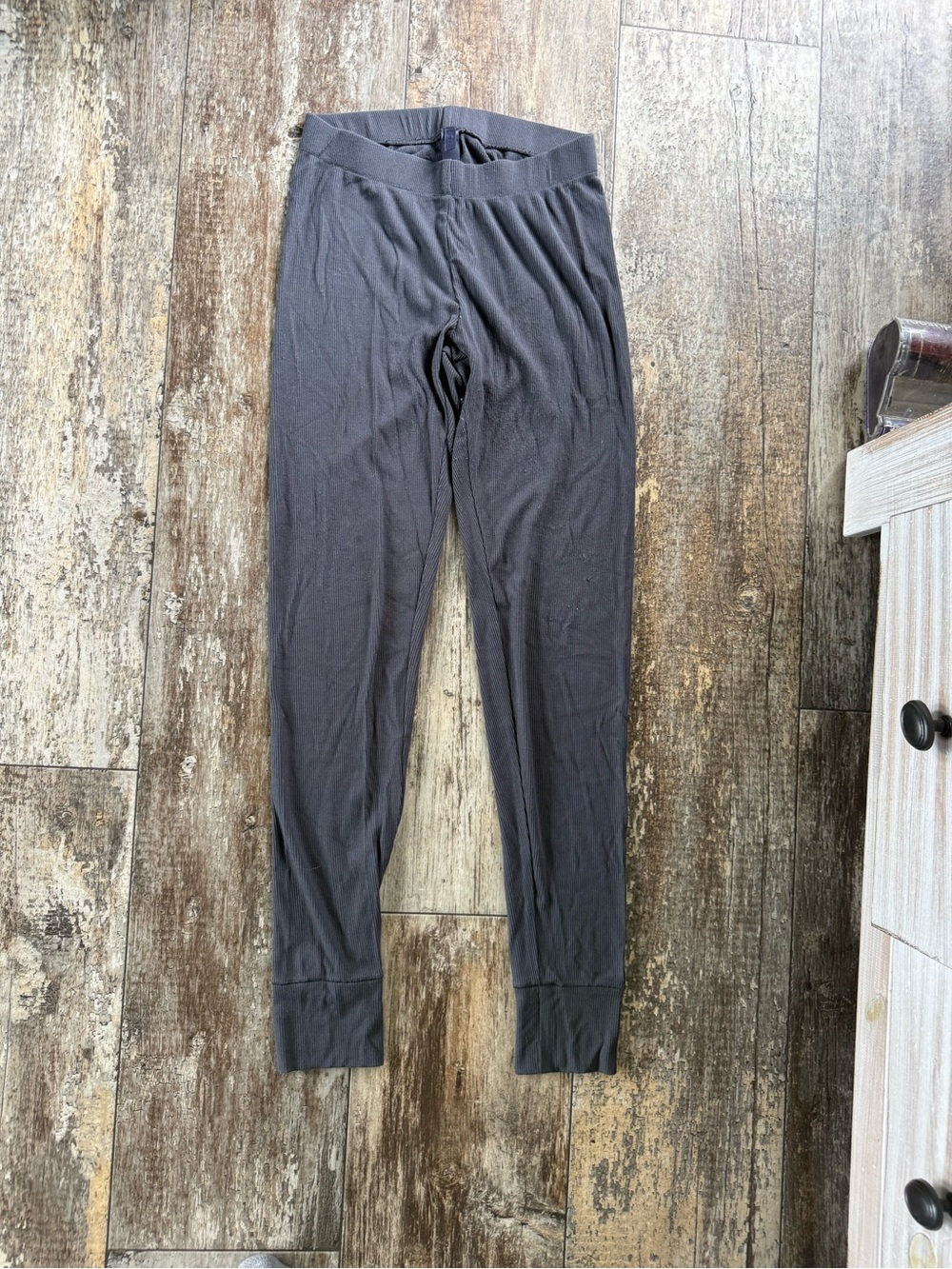 2 for $30 sale: SKIMS Rib Leggings in a charcoal gray “soot”